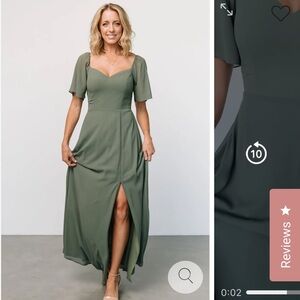 Baltic Born Green Wrap Maxi Dress with Sweetheart Neckline